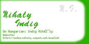 mihaly indig business card